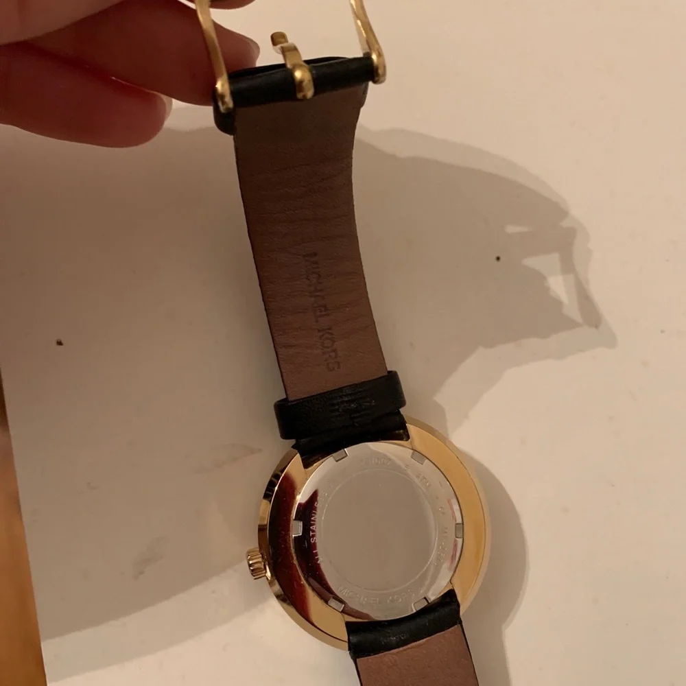 COPY - Michael Kors Black Leather Watch - Picture 11 of 11